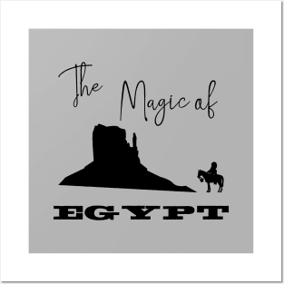 Monument Valley Egypt, black Posters and Art